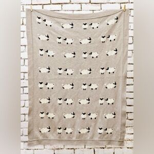 COUNTING SHEEP HEIRLOOM BLANKET Olive & Cocoa